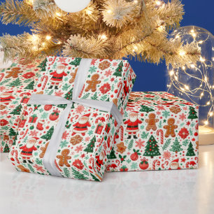 Jul Santa Godisstavar Ginger Bröd Kakor Presentpapper