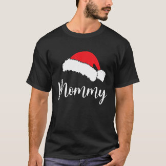 Jul Santa Hat Matching Family Mamma Julafton Paj T Shirt
