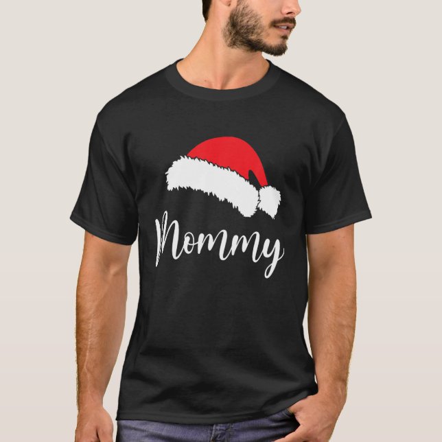 Jul Santa Hat Matching Family Mamma Julafton Paj T Shirt (Framsida)
