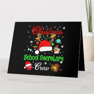 Jul Santa hatt Ren Skolsekreterare Besättning Kort