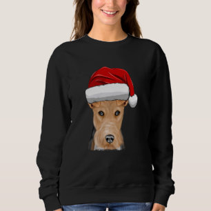 Jul Santa Hatt Wire Fox Terrier Hund T Shirt