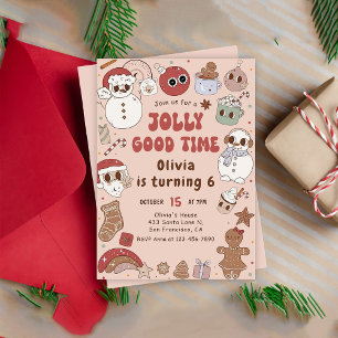 Jul Santa Hippie Birthday Jolly bra Inbjudningar