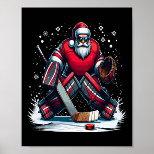 Jul Santa Hockey Målvakt Ful Jul Sweat Poster