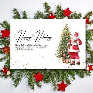 Jul Santa Höjdkort, Minimalistisk Jul Julkort