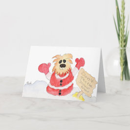 Jul - Santa Hund - Ät inte den gula snön Helgkort
