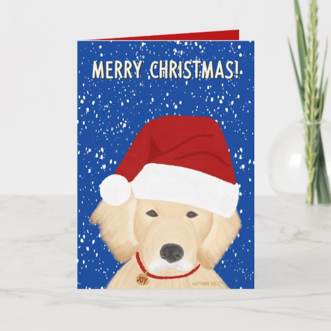 Jul Santa Hund Hälsning Julkort Kort (Framsida)