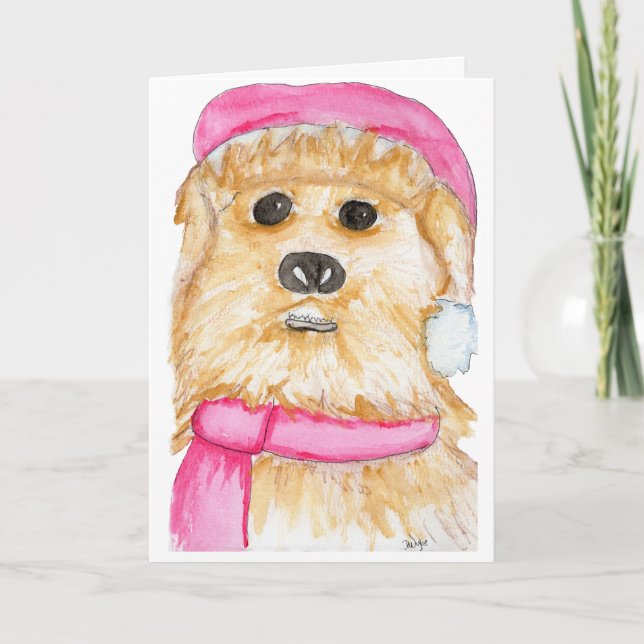 Jul - Santa Hund Helgkort (Framsida)