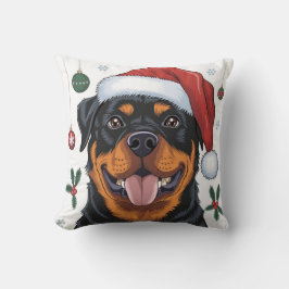 Jul Santa Hund Rottweiler Dekorativ kudde