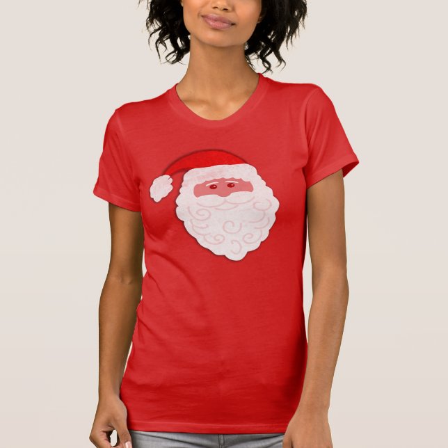 Jul Santa jultröja med tomtens ansikte Tee (Framsida)