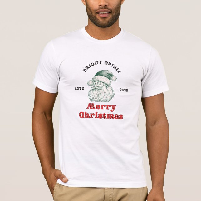 Jul Santa Katt Dam T-Shirt – Söt Festlig (Framsida)
