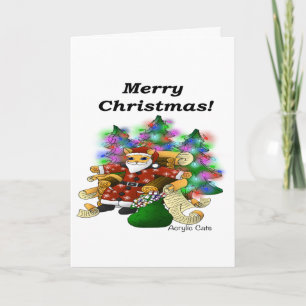 Jul Santa Katt Kort
