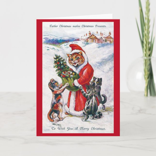 Jul Santa Katt, Louis Wain Kort (Framsida)