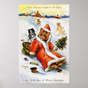 Jul Santa Katt, Louis Wain Poster