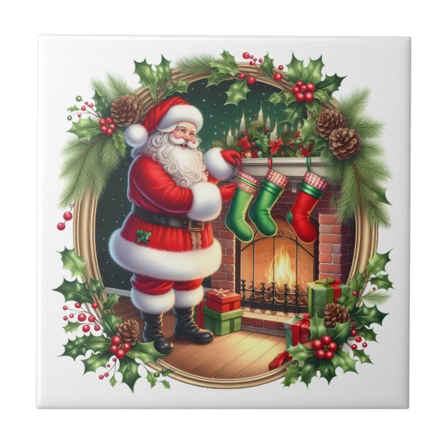 Jul Santa Keramisk Kakel (Framsidan)