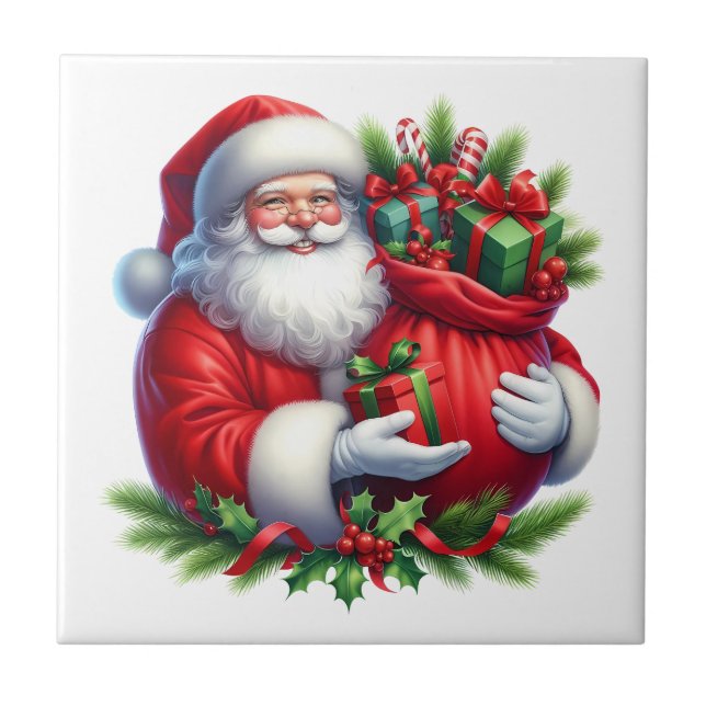 Jul Santa Keramisk Kakel (Framsidan)