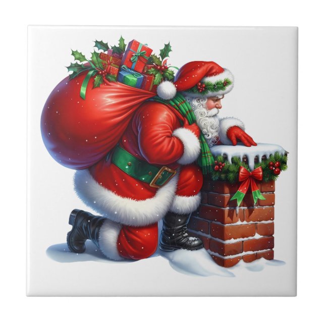 Jul Santa Keramisk Kakel (Framsidan)