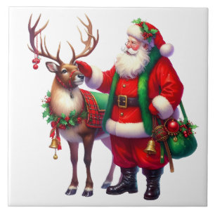 Jul Santa Keramisk Platta Kakelplatta