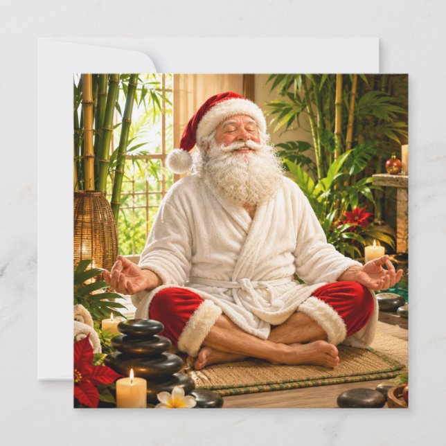 Jul Santa Klaus Meditation  Julkort (Framsida)