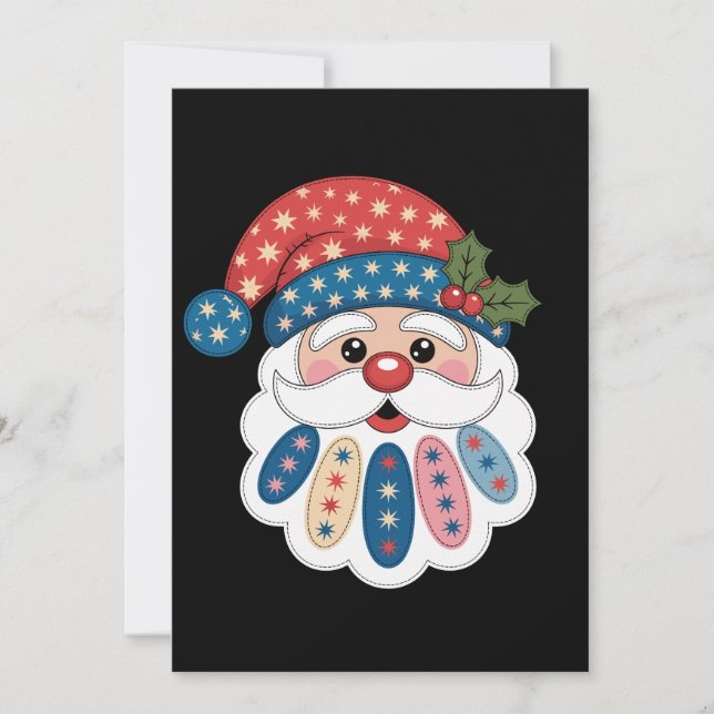 Jul Santa Lapptäcke Snöflinga Järnek Vinter Inbjudningar (Framsida)