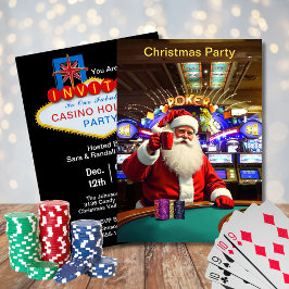 jul Santa Las Vegas Casino Stil Party Inbjudningar