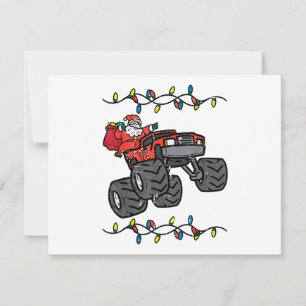 Jul Santa Monster Truck Pojkar Barn Småbarn Yo Julkort