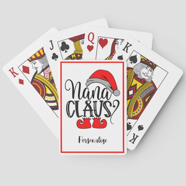 Jul Santa Nana Claus Funny Helgdag Casinokort (Baksidan)