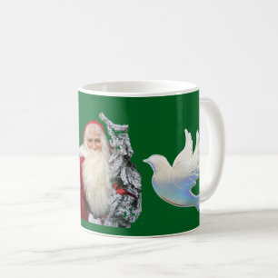 Jul Santa och duvor Kaffemugg