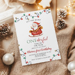 Jul Santa Oenderful Första födelsedag Inbjudningar<br><div class="desc">Det är årets mest fantastiska tid! Santa först födelsedagsfest inbjudan med vattenfärgen,  tomtsnd,  sjö och röd polka punkt tillbaka.</div>