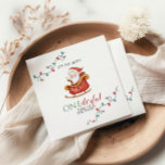 Jul Santa Oenderful Första födelsedag Napkins Pappersservett<br><div class="desc">Det är årets mest fantastiska tid! Santa Sleigh,  första födelsedagsfesten,  blöjor med vattenfärg,  tomten i sleigh.</div>