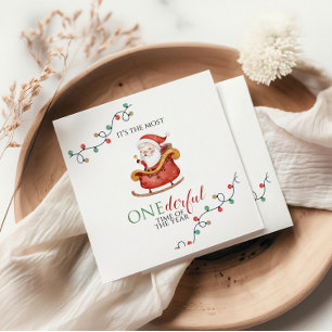 Jul Santa Oenderful Första födelsedag Napkins Pappersservett