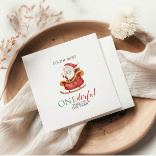 Jul Santa Oenderful Första födelsedag Pappersservett