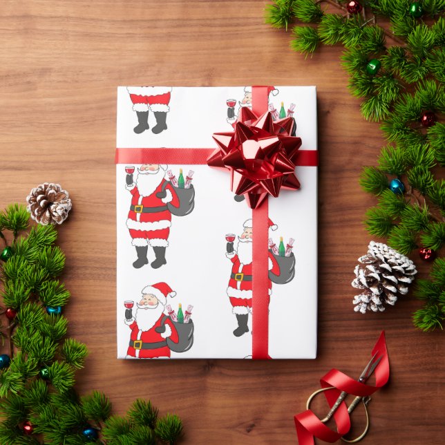 Jul Santa Red Vin Älskare Presentpapper (Julgåva)