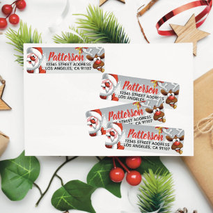Jul Santa & Ren Personaliserad Returadressetikett Returadress Etikett