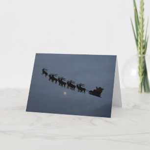 Jul Santa & Ren Siluett Helgkort