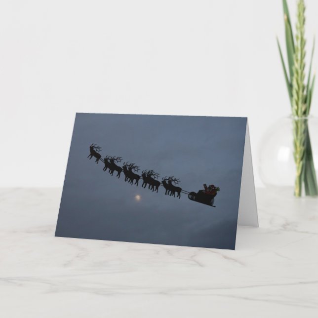 Jul Santa & Ren Siluett Helgkort (Framsida)