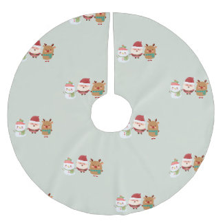 Jul Santa, Ren & Snöman Julgransmatta Borstad Polyester