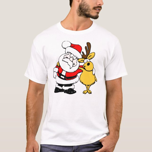 Jul Santa & renT-tröja T-shirt (Framsida)