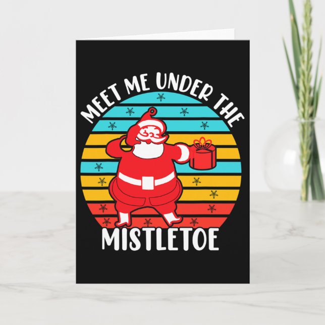 Jul Santa Retro Mistel  Kort (Framsida)