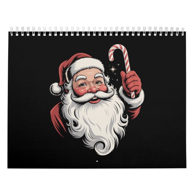 Jul Santa Retropresent Vintage Kalender (Omslag)