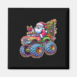 Jul Santa Ridning Rolig Jul Monster Truck Bo Magnet