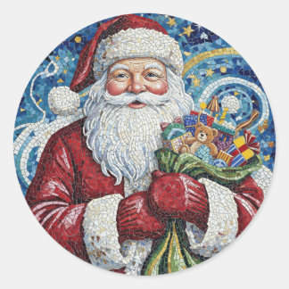 Jul Santa Rulldekaler Runt Klistermärke
