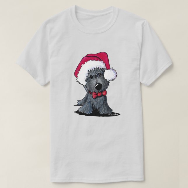 Jul Santa Scottish Terrier T Shirt (Design framsida)