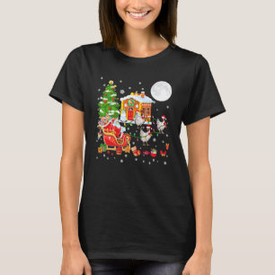 Jul Santa släde renar Tre Santa Chickes T Shirt