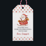 Jul Santa Sleigh Första födelsedag Presentetikett<br><div class="desc">Jultomten i Sleigh första födelsedagsfesten är till för taggar.</div>