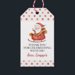 Jul Santa Sleigh Första födelsedag Presentetikett<br><div class="desc">Jultomten i Sleigh första födelsedagsfesten är till för taggar.</div>