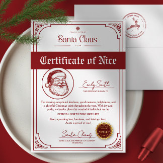 Jul Santa Snälla Listan Certifikat Inbjudningar