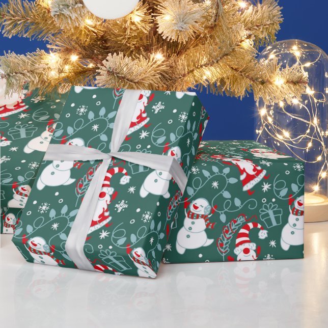 Jul Santa Snömannen Inpackningspapper Presentpapper (Helgdagar)