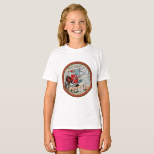 Jul Santa som flyger ett gammalt flygplan T Shirt