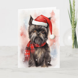 Jul: Santa Tassar Festive Affenpinscher Hund jul Tack Kort