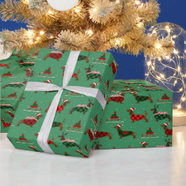 Jul Santa Tröja Användande Dachshund Husdjur Xmas Presentpapper